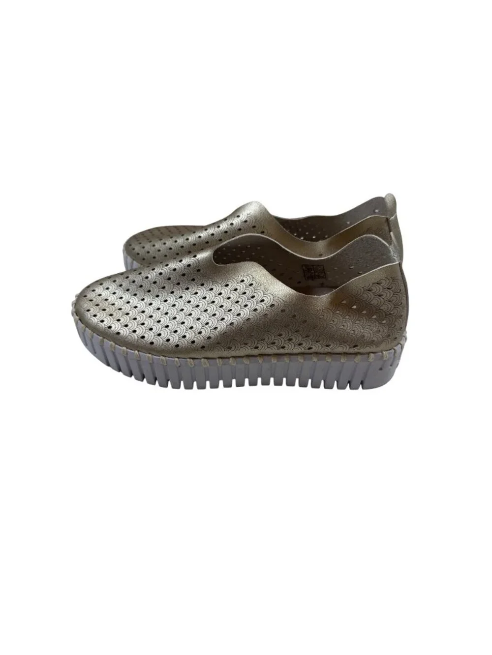 Ilse Jacobsen Womens Tulip 001 Platform Shoes Size 37 (US7) Gold Slip-On